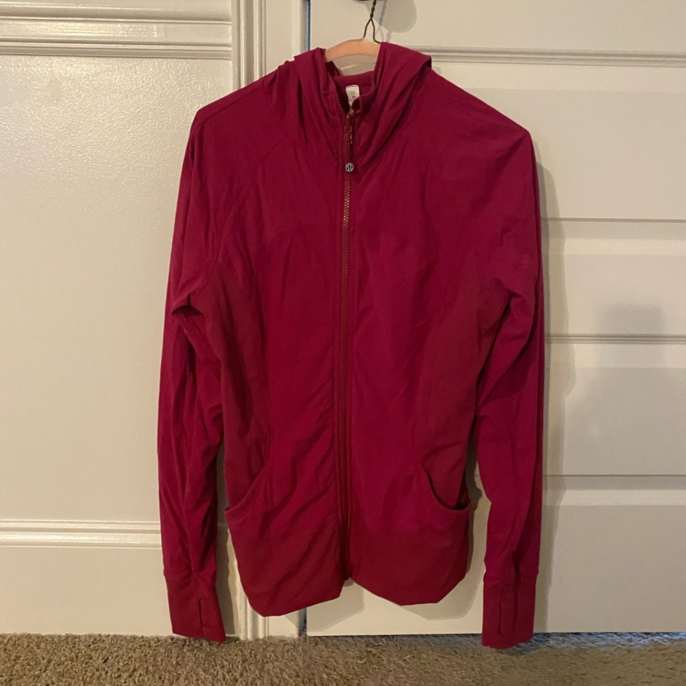 Lululemon red/burgundy jacket with hood size 12.